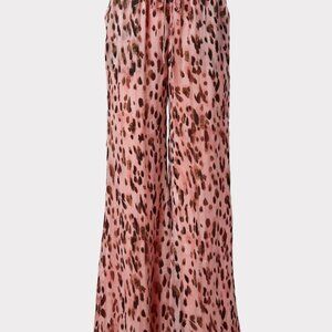 NWOT MILLY METALLIC LEOPARD STRIPE BURNOUT TRACK PANTS IN PINK MULTI S